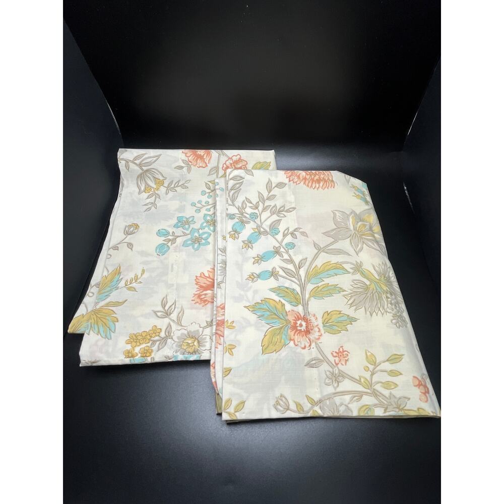 2 Montgomery Ward Floral Pillowcases Standard Percale Granny Cottage Core
